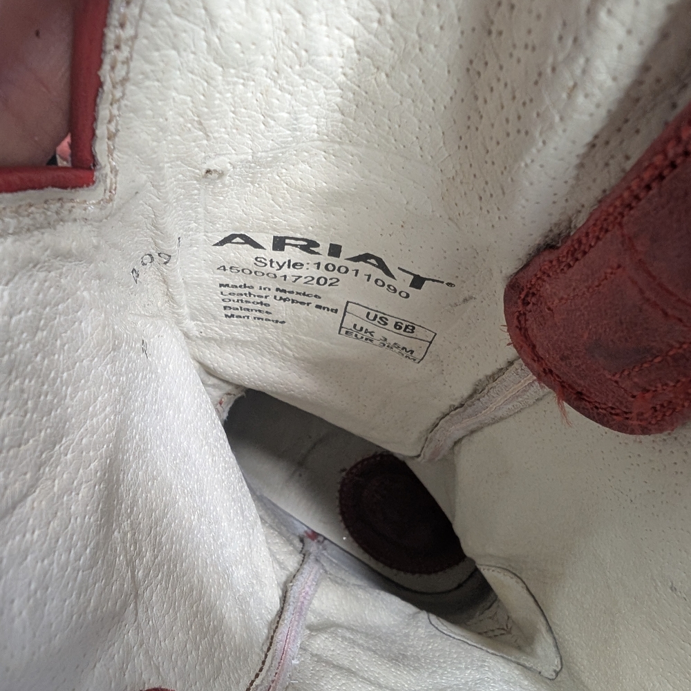 Ariat Red and Cream Heeled Boots - Picture 4 of 4